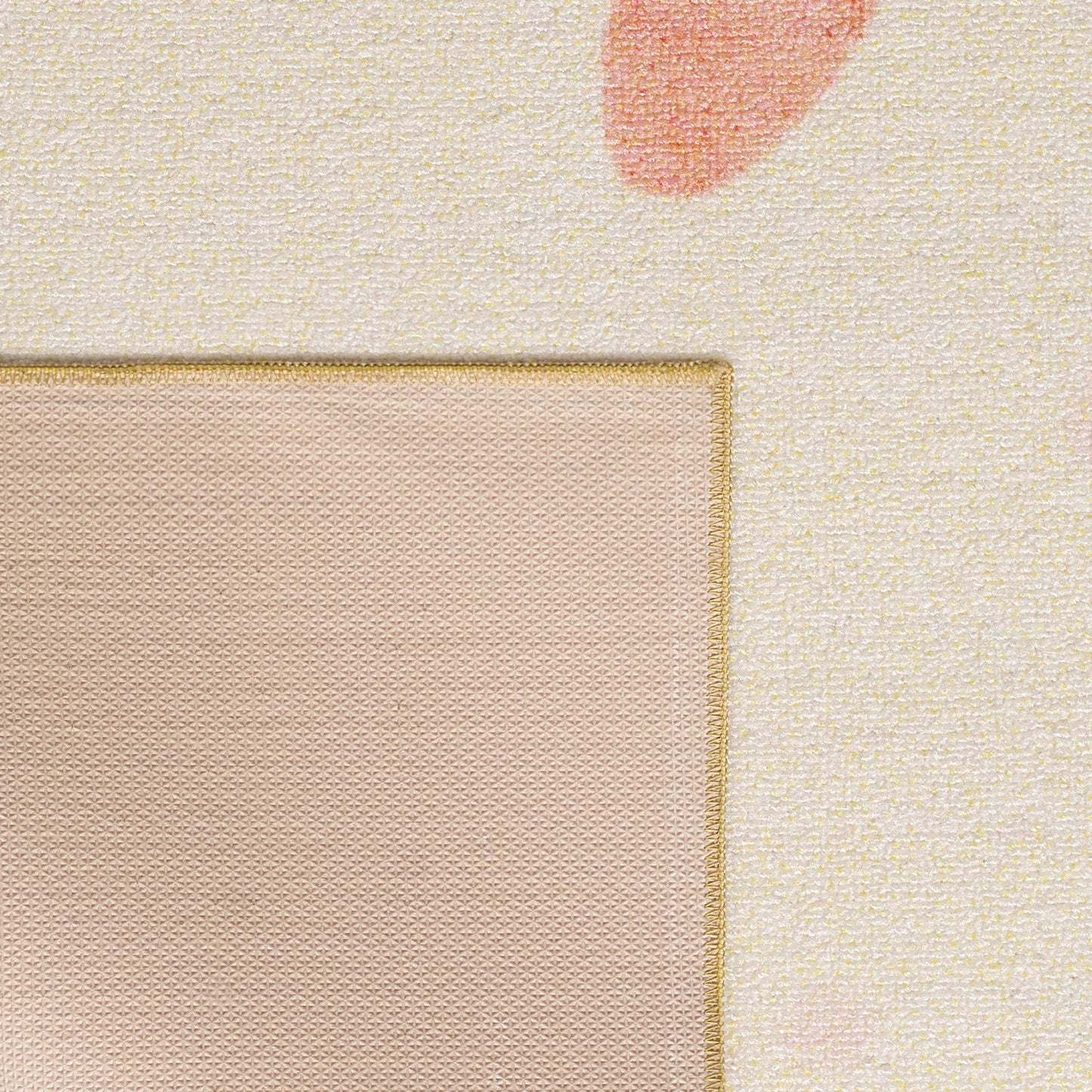 Kinderteppiche, Floral-Sonne, Farbe Creme, Teppich für Kinderzimmer, Rücken aus Latex