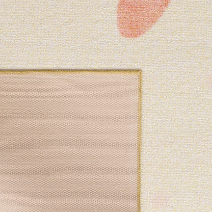 Kinderteppiche, Floral-Sonne, Farbe Creme, Teppich für Kinderzimmer, Rücken aus Latex