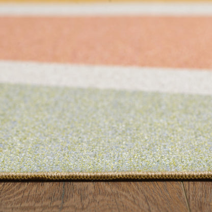 Kinderteppiche, Sonnenstrahlen, Farbe Multi, Teppich für Kinderzimmer, Rücken aus Latex