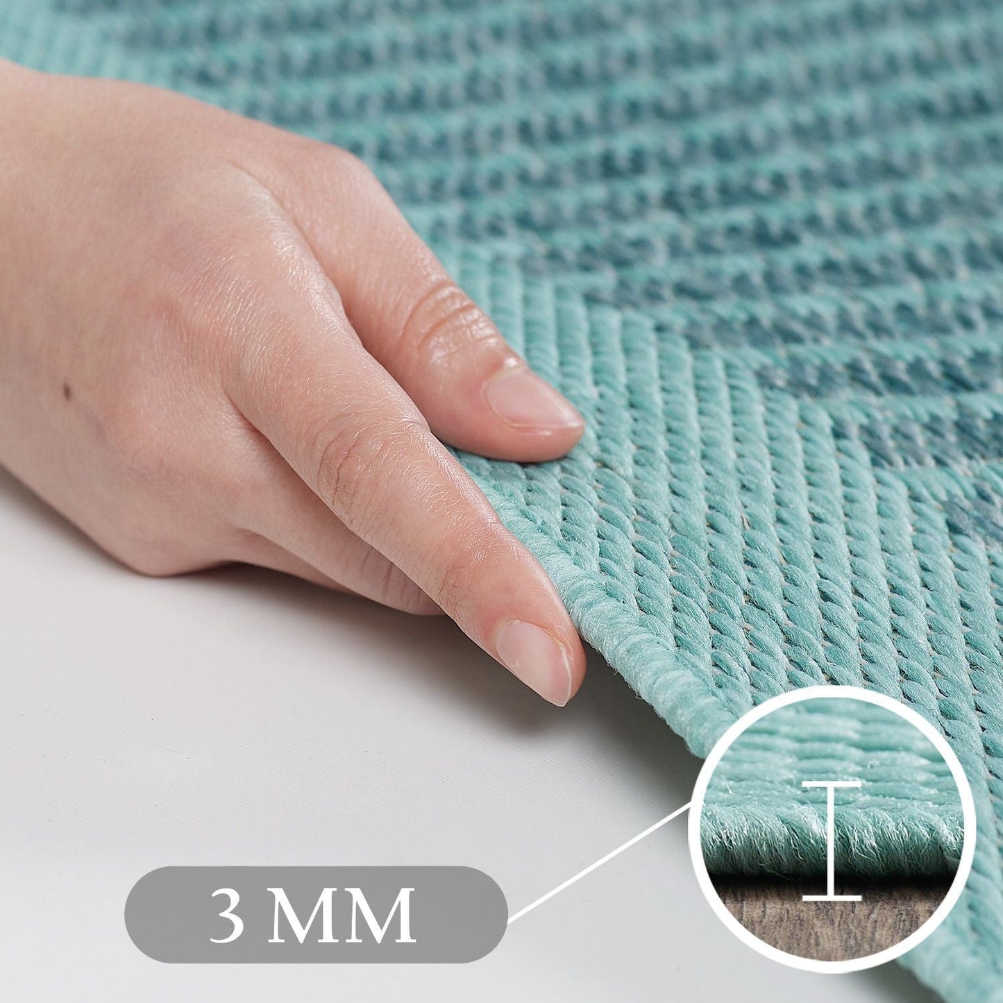 Outdoorteppiche, Unicolor, Farbe Blau, Teppich für Terasse-Balkon-Küche, Rücken aus Polypropylen