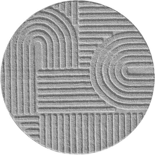 Hochflorteppiche, Skandinavischer Boho, Farbe Silber, Teppich für Wohnzimmer, Rücken aus Jute