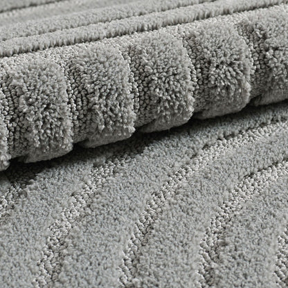 Hochflorteppiche, Skandinavischer Boho, Farbe Silber, Teppich für Wohnzimmer, Rücken aus Jute