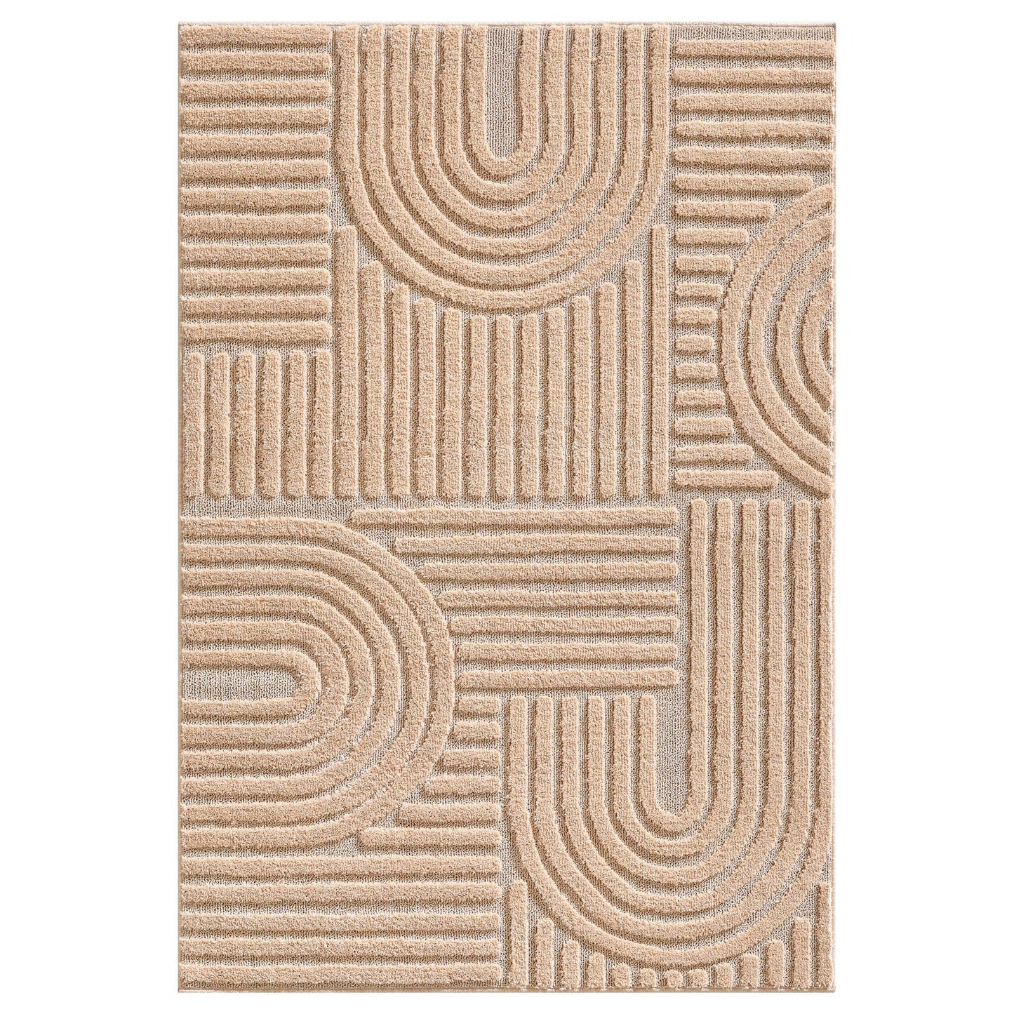 Hochflorteppiche, Skandinavischer Boho, Farbe Rosa, Teppich für Wohnzimmer, Rücken aus Jute