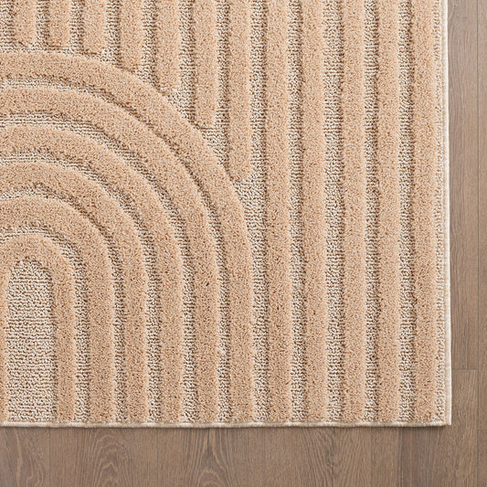 Hochflorteppiche, Skandinavischer Boho, Farbe Rosa, Teppich für Wohnzimmer, Rücken aus Jute