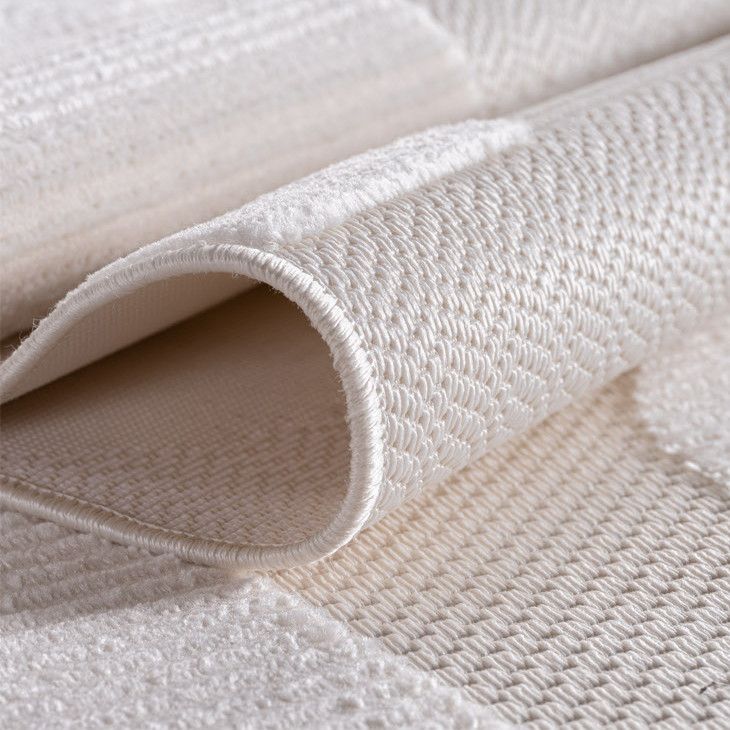 Kurzflor Teppich,3D Design,Farbe Creme,Teppich für Wohnzimmer,Rücken aus fibrilliertes Garn