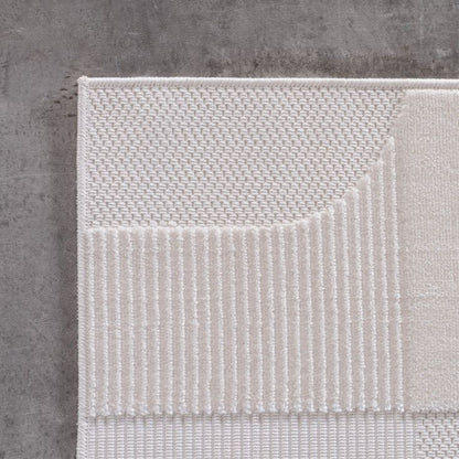 Kurzflor Teppich,3D Design,Farbe Creme,Teppich für Wohnzimmer,Rücken aus fibrilliertes Garn