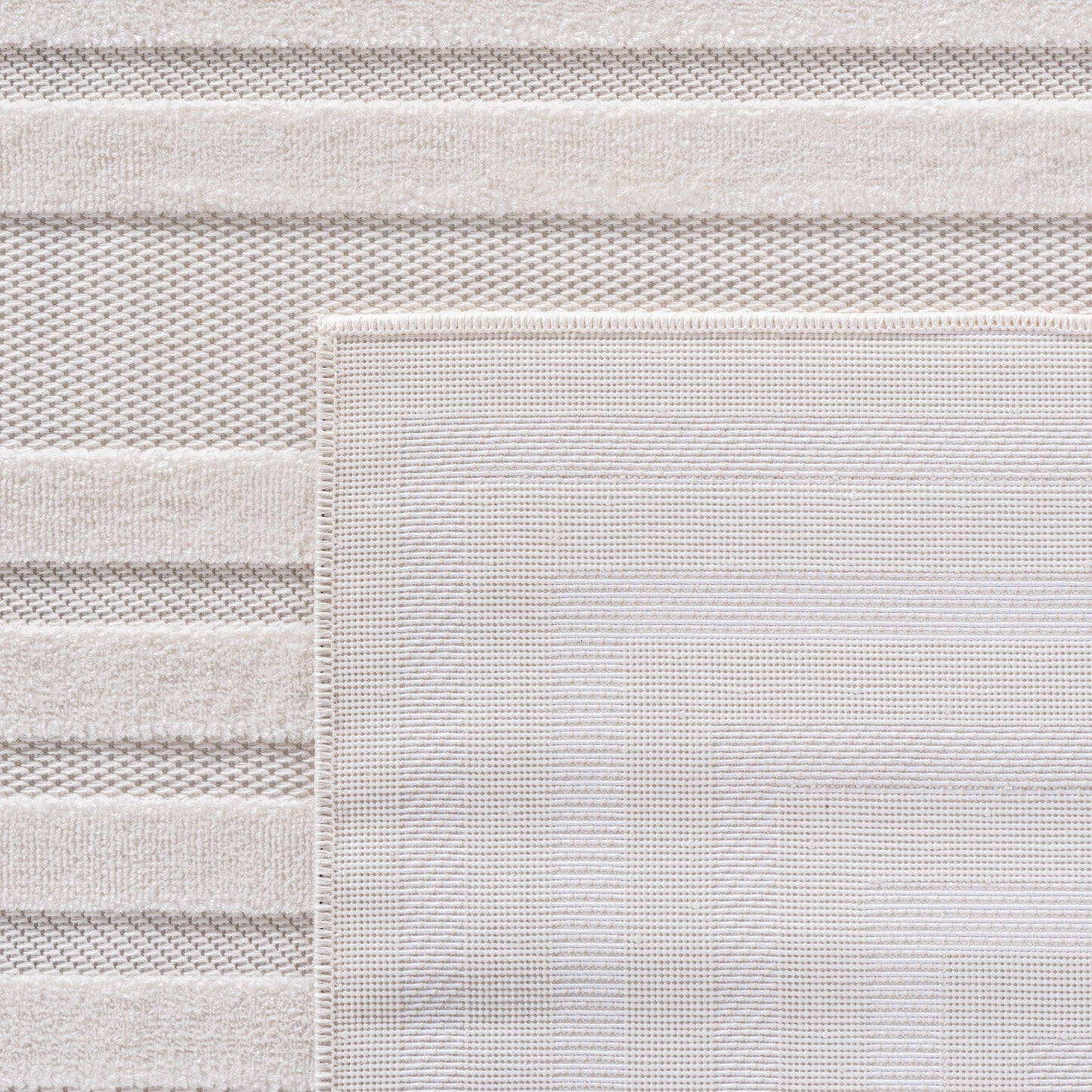 Kurzflor Teppich,3D Design,Farbe Creme,Teppich für Wohnzimmer,Rücken aus fibrilliertes Garn