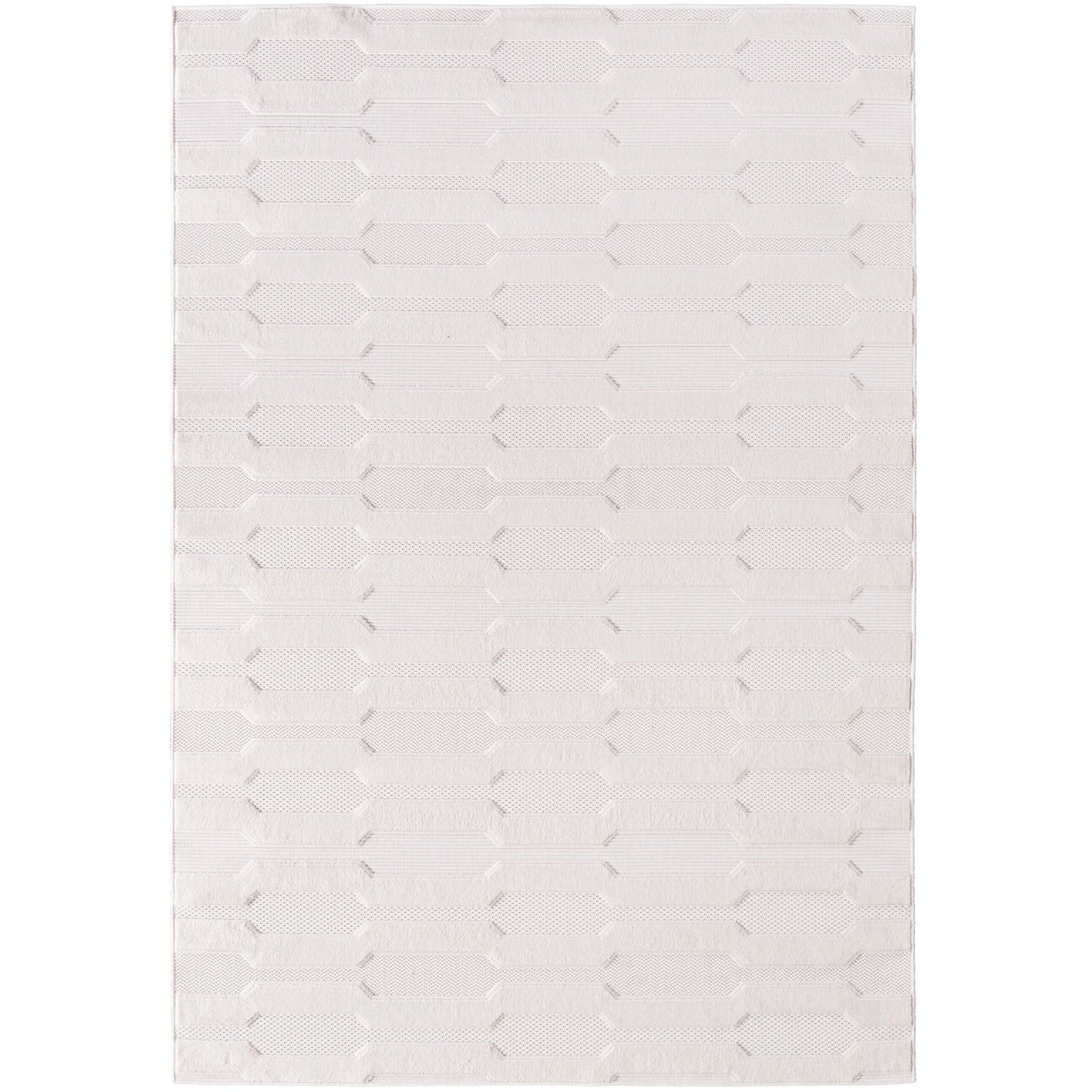 Kurzflor Teppich,3D Design,Farbe Creme,Teppich für Wohnzimmer,Rücken aus fibrilliertes Garn