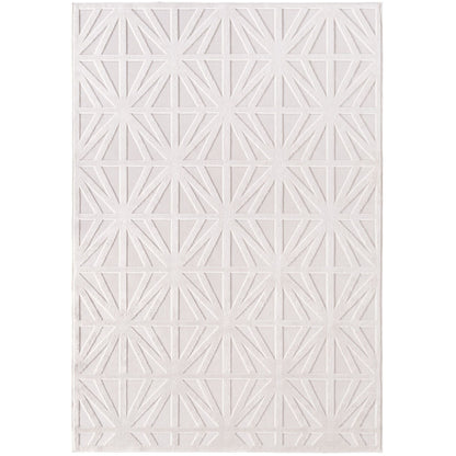 Kurzflor Teppich,3D Design,Farbe Creme,Teppich für Wohnzimmer,Rücken aus fibrilliertes Garn