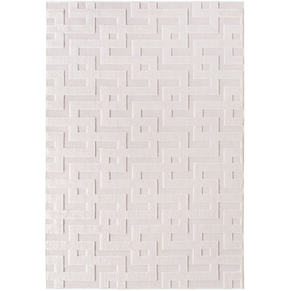 Kurzflor Teppich,3D Design,Farbe Creme,Teppich für Wohnzimmer,Rücken aus fibrilliertes Garn