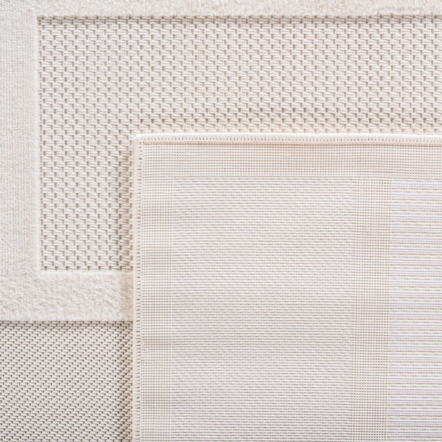 Kurzflor Teppich,3D Design,Farbe Creme,Teppich für Wohnzimmer,Rücken aus fibrilliertes Garn