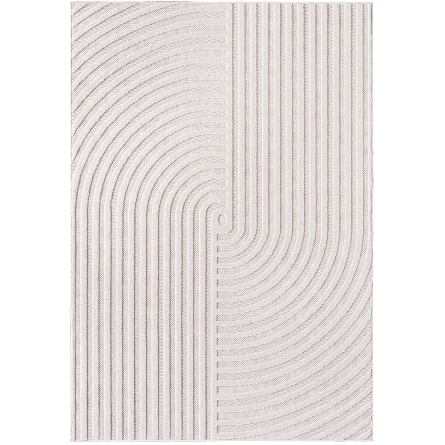 Kurzflor Teppich,3D Design,Farbe Creme,Teppich für Wohnzimmer,Rücken aus fibrilliertes Garn