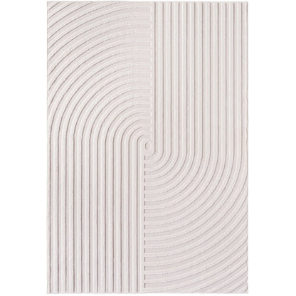 Kurzflor Teppich,3D Design,Farbe Creme,Teppich für Wohnzimmer,Rücken aus fibrilliertes Garn