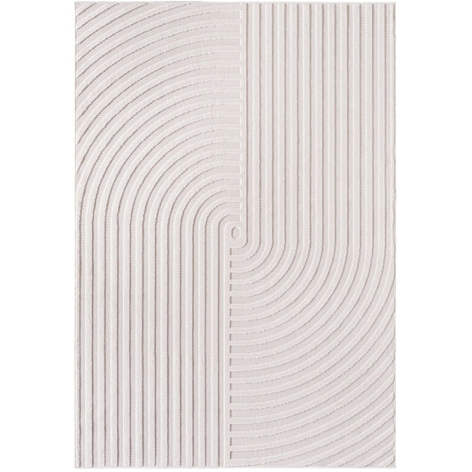 Kurzflor Teppich,3D Design,Farbe Creme,Teppich für Wohnzimmer,Rücken aus fibrilliertes Garn