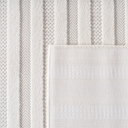 Kurzflor Teppich,3D Design,Farbe Creme,Teppich für Wohnzimmer,Rücken aus fibrilliertes Garn