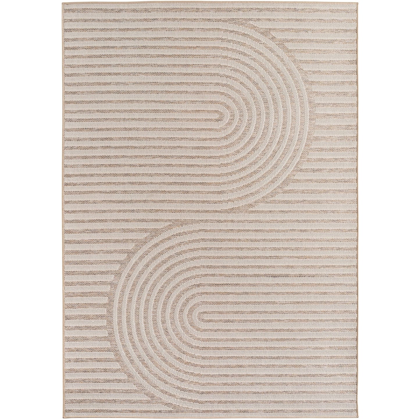 Outdoorteppiche Beige 8x25 cm Läufer, Wetterfest & UV-beständig, ideal für Küche, Balkon, Terrasse auch Wohnzimmer und Esszimmer, Skandinavisches Boho-Design, Leicht zu Reinigen