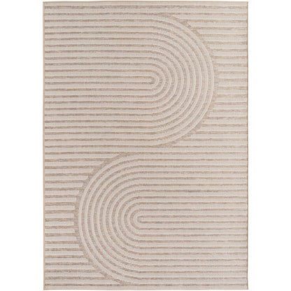 Outdoorteppiche Beige 8x25 cm Läufer, Wetterfest & UV-beständig, ideal für Küche, Balkon, Terrasse auch Wohnzimmer und Esszimmer, Skandinavisches Boho-Design, Leicht zu Reinigen