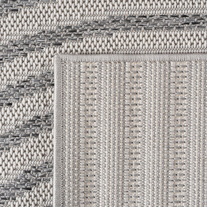 Outdoorteppiche Grau 8x25 cm Läufer, Wetterfest & UV-beständig, ideal für Küche, Balkon, Terrasse auch Wohnzimmer und Esszimmer, Skandinavisches Boho-Design, Leicht zu Reinigen