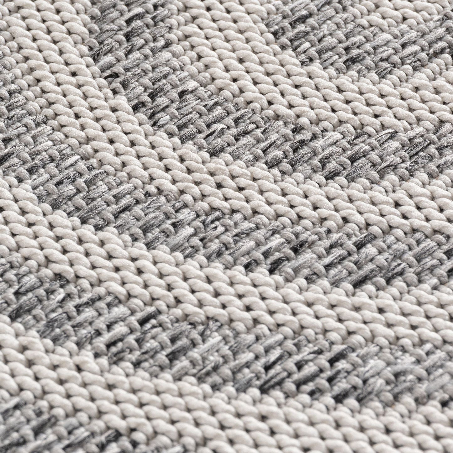 Outdoorteppiche Grau 8x25 cm Läufer, Wetterfest & UV-beständig, ideal für Küche, Balkon, Terrasse auch Wohnzimmer und Esszimmer, Skandinavisches Boho-Design, Leicht zu Reinigen