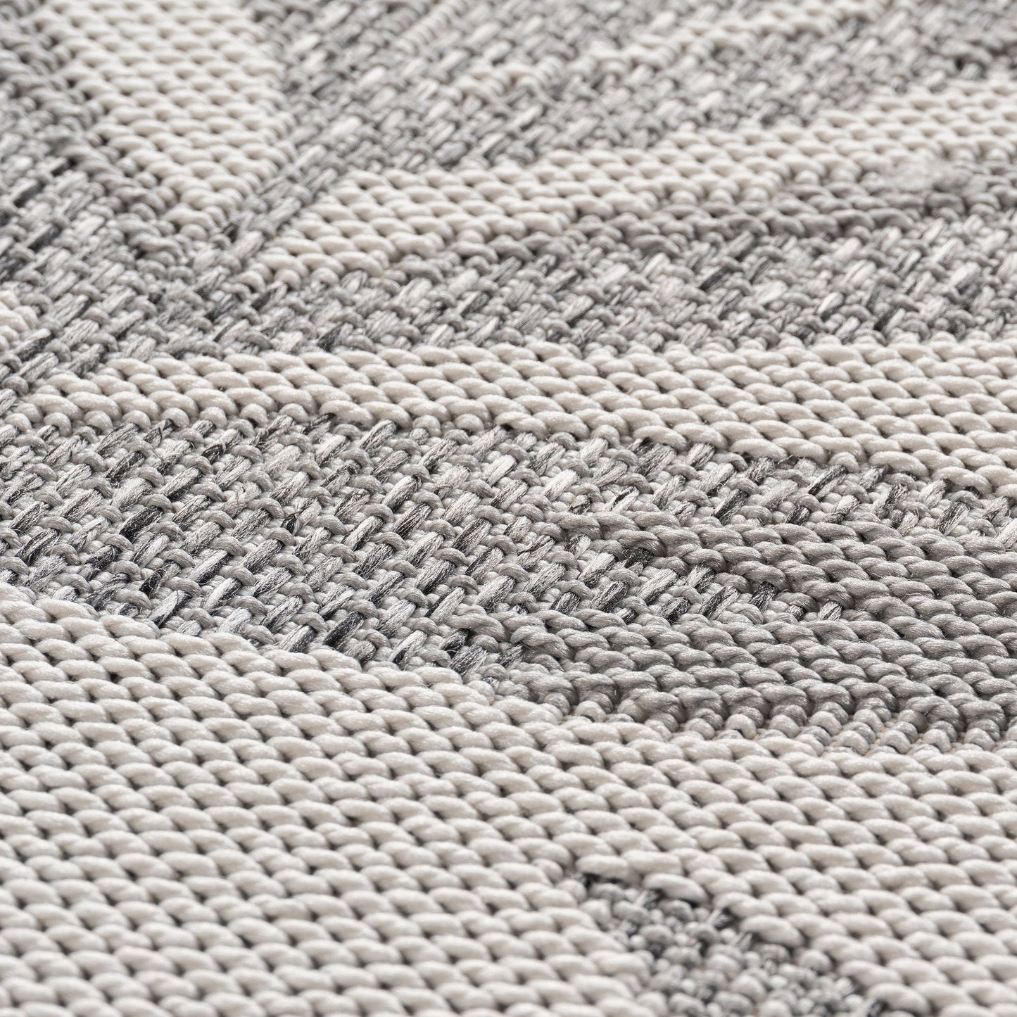 Outdoorteppiche Grau 8x25 cm Läufer, Wetterfest & UV-beständig, ideal für Küche, Balkon, Terrasse auch Wohnzimmer und Esszimmer, Palmblätter-Design, Leicht zu Reinigen