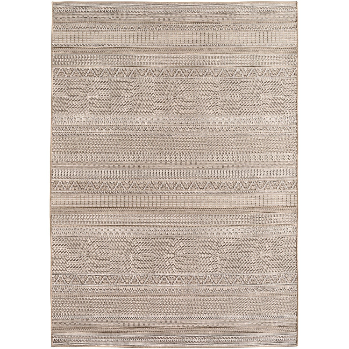 Outdoorteppiche Beige 8x25 cm Läufer, Wetterfest & UV-beständig, ideal für Küche, Balkon, Terrasse auch Wohnzimmer und Esszimmer, Skandinavisches Boho-Design, Leicht zu Reinigen
