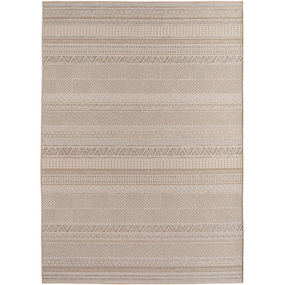 Outdoorteppiche Beige 8x25 cm Läufer, Wetterfest & UV-beständig, ideal für Küche, Balkon, Terrasse auch Wohnzimmer und Esszimmer, Skandinavisches Boho-Design, Leicht zu Reinigen