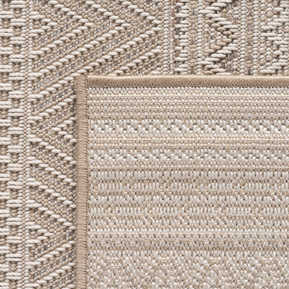 Outdoorteppiche Beige 8x25 cm Läufer, Wetterfest & UV-beständig, ideal für Küche, Balkon, Terrasse auch Wohnzimmer und Esszimmer, Skandinavisches Boho-Design, Leicht zu Reinigen