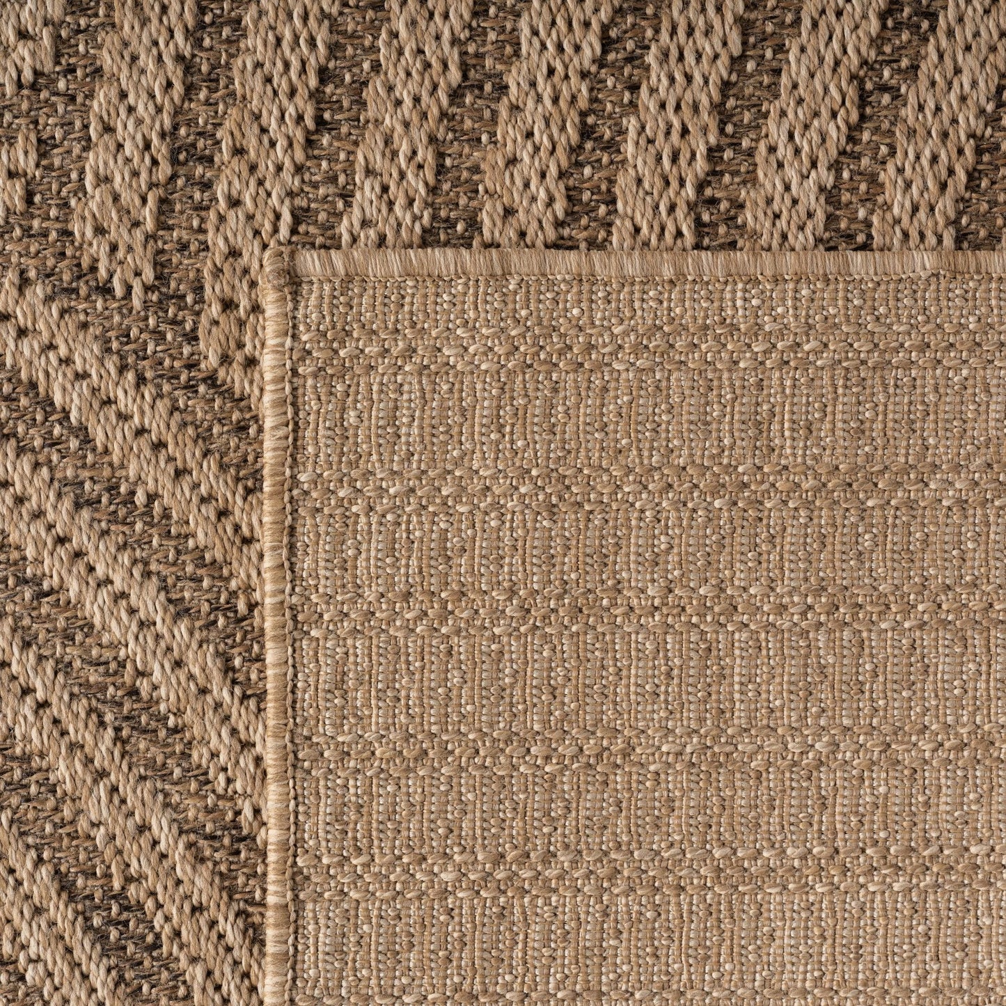 In- & Outdoorteppiche – robust, wetterfest & pflegeleicht im natürlichen Jute-Look, ideal für Wohnzimmer, Küche, Terrasse, Garten und Balkon, 8x25 cm