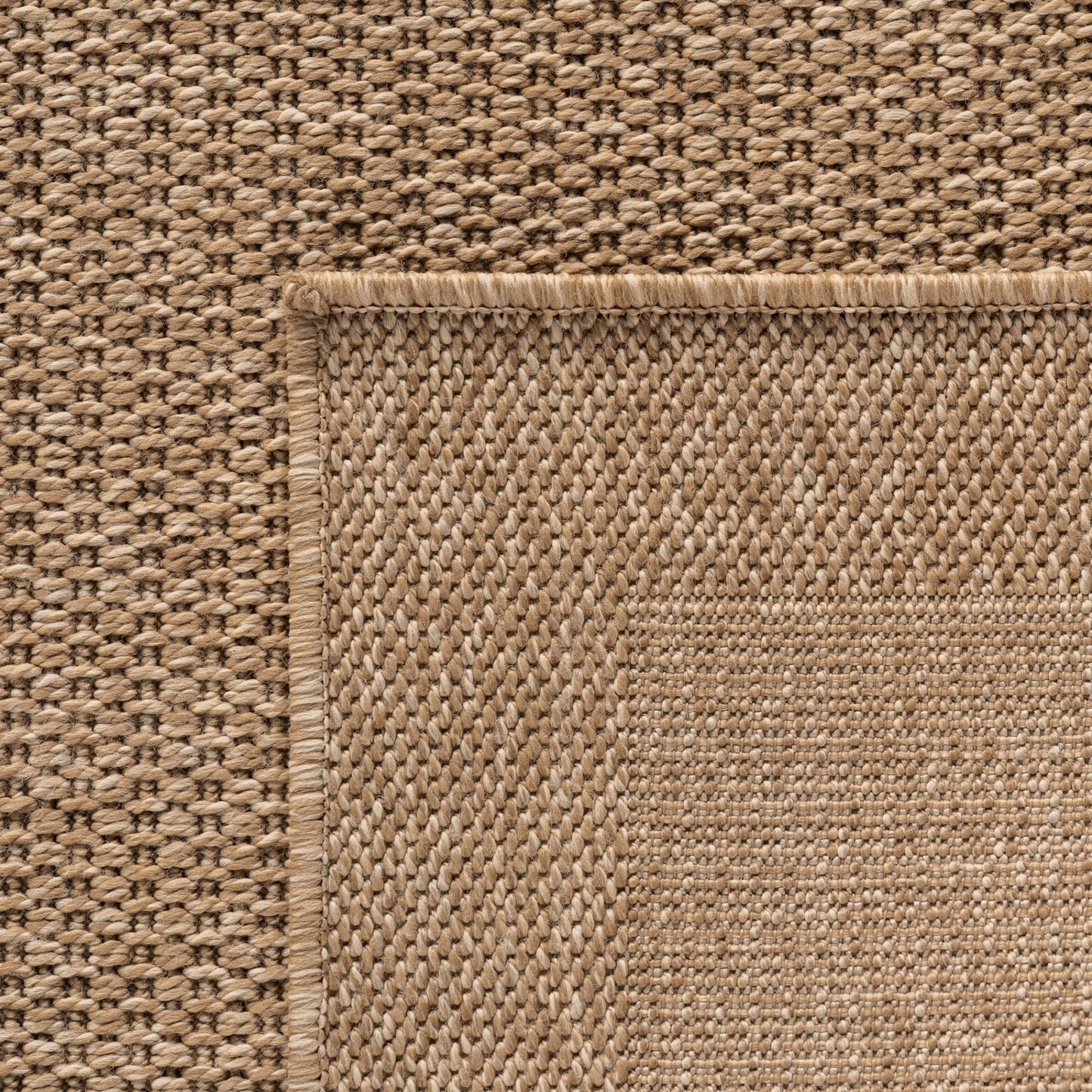 In- & Outdoorteppiche – robust, wetterfest & pflegeleicht im natürlichen Jute-Look, ideal für Wohnzimmer, Küche, Terrasse, Garten und Balkon, 8x25 cm