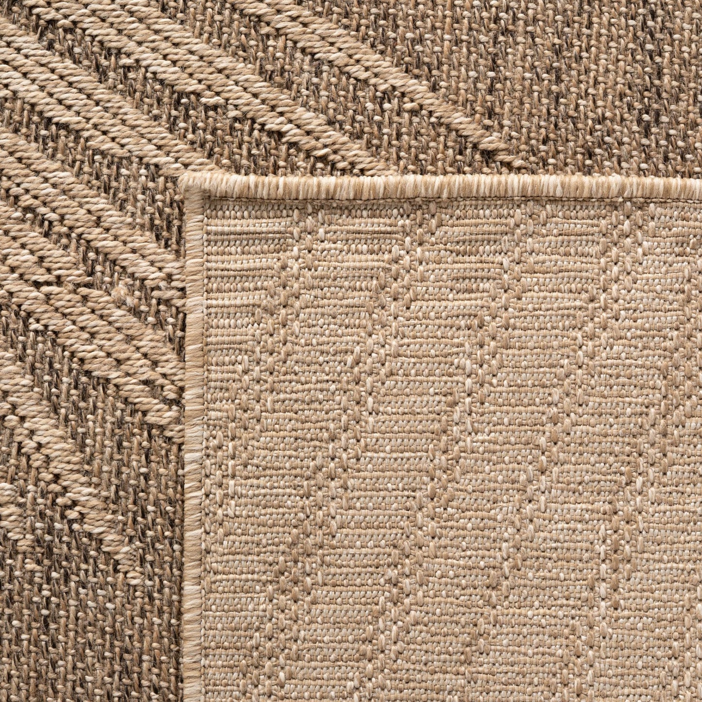 In- & Outdoorteppiche – robust, wetterfest & pflegeleicht im natürlichen Jute-Look, ideal für Wohnzimmer, Küche, Terrasse, Garten und Balkon, 8x25 cm