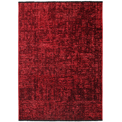 Baumwolle Chenille Teppich Läufer Rot 8x15 cm – Waschbar, Boho-Stil, Vintage Kelim, Kurzflor, Rutschfest & Weich, Einfarbig Meliert, Für Küche, Schlafzimmer & Flur