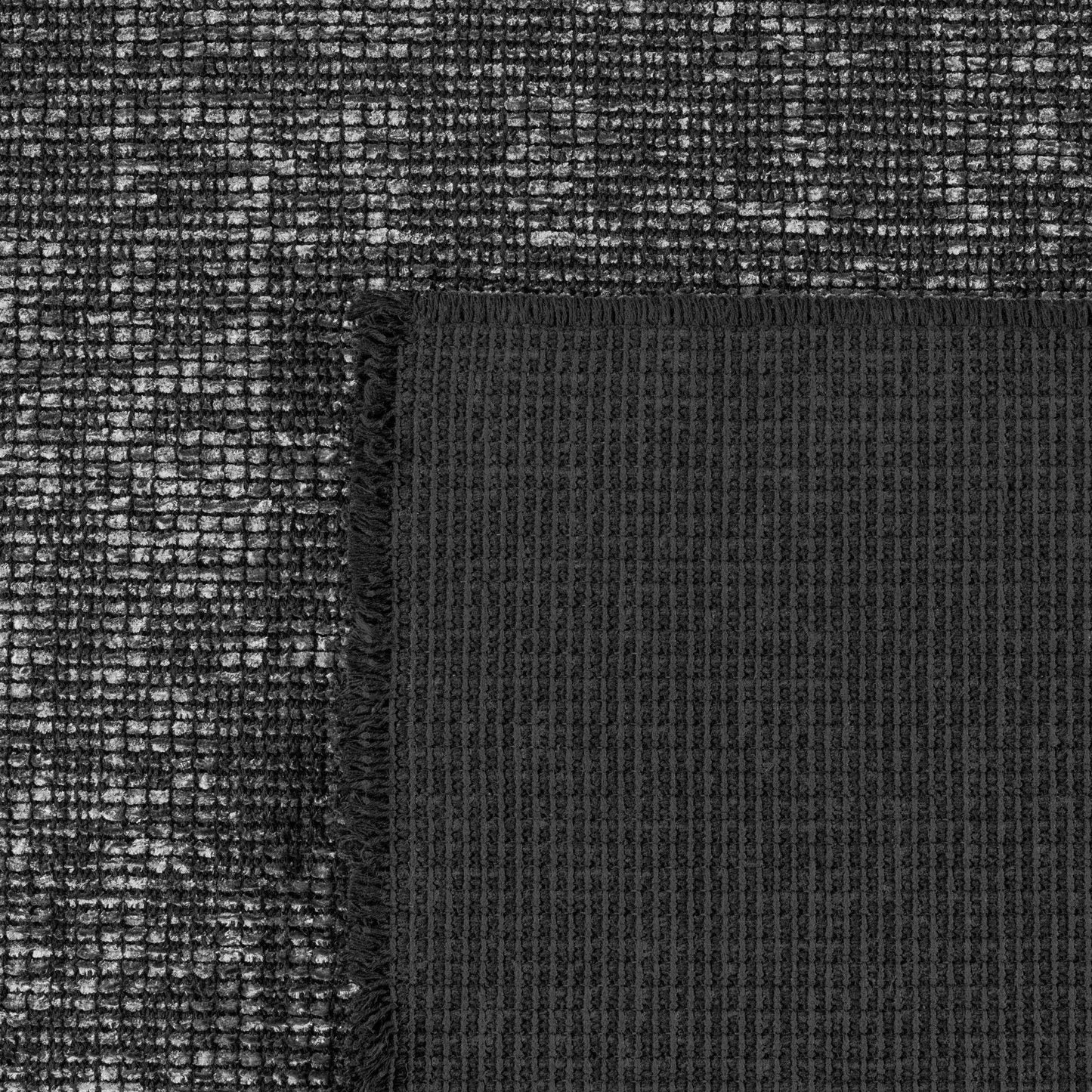 Baumwolle Chenille Teppich Läufer Grau 8x15 cm – Waschbar, Boho-Stil, Vintage Kelim, Kurzflor, Rutschfest & Weich, Einfarbig Meliert, Für Küche, Schlafzimmer & Flur