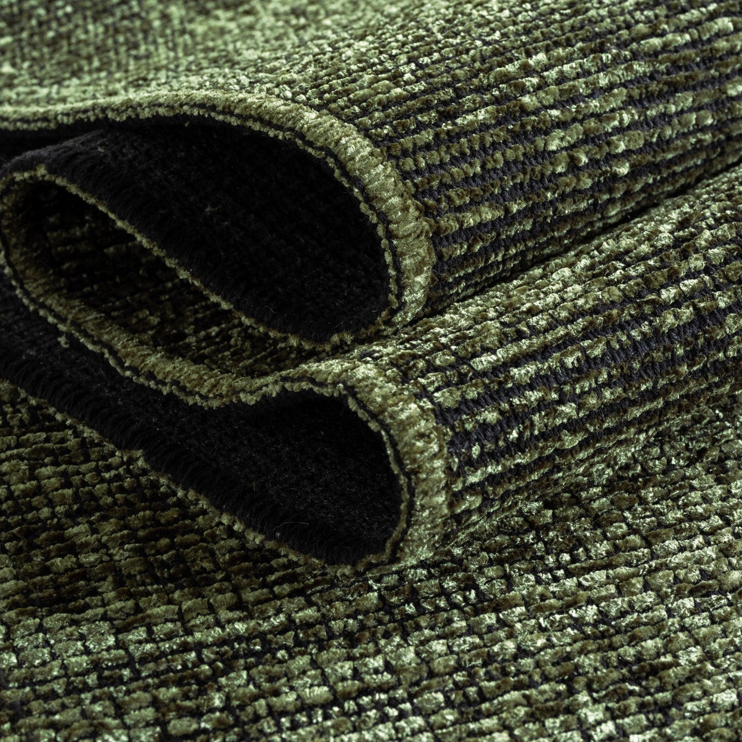 Baumwolle Chenille Teppich Läufer Grün 8x15 cm – Waschbar, Boho-Stil, Vintage Kelim, Kurzflor, Rutschfest & Weich, Einfarbig Meliert, Für Küche, Schlafzimmer & Flur