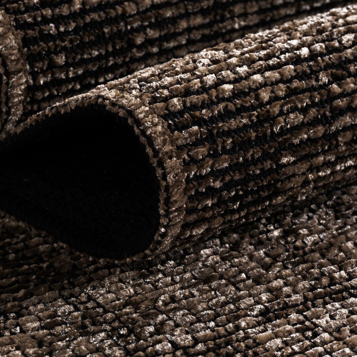 Baumwolle Chenille Teppich Läufer Braun 8x15 cm – Waschbar, Boho-Stil, Vintage Kelim, Kurzflor, Rutschfest & Weich, Einfarbig Meliert, Für Küche, Schlafzimmer & Flur