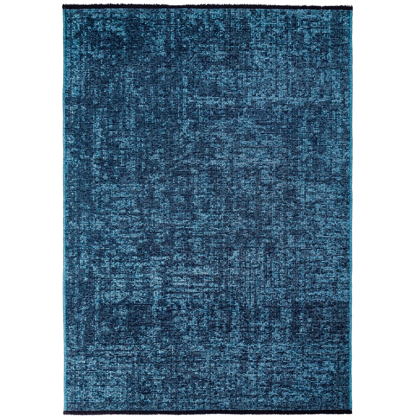Baumwolle Chenille Teppich Läufer Blau 8x15 cm – Waschbar, Boho-Stil, Vintage Kelim, Kurzflor, Rutschfest & Weich, Einfarbig Meliert, Für Küche, Schlafzimmer & Flur