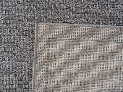 In- & Outdoorteppiche Grau 8x15 cm Läufer, Wetterfest & UV-beständig, Ideal für Küche, Balkon, Terrasse, Wohnzimmer und Esszimmer, Einfarbig im Boho-Stil.