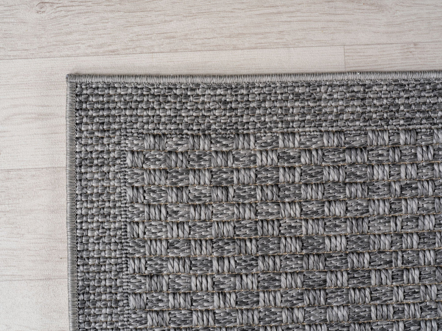 In- & Outdoorteppiche Grau 8x15 cm Läufer, Wetterfest & UV-beständig, Ideal für Küche, Balkon, Terrasse, Wohnzimmer und Esszimmer, Einfarbig im Boho-Stil.