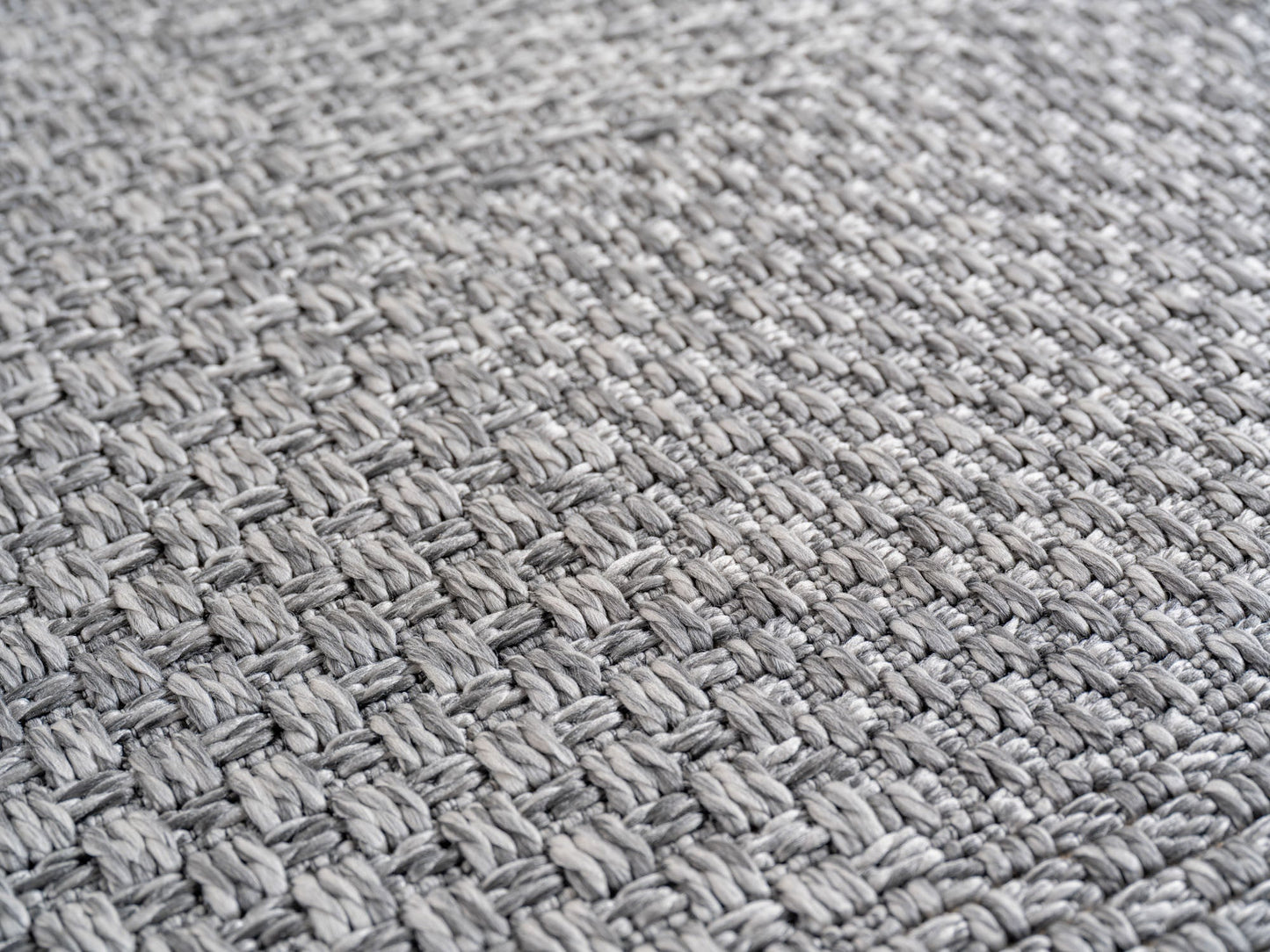 In- & Outdoorteppiche Grau 8x15 cm Läufer, Wetterfest & UV-beständig, Ideal für Küche, Balkon, Terrasse, Wohnzimmer und Esszimmer, Einfarbig im Boho-Stil.