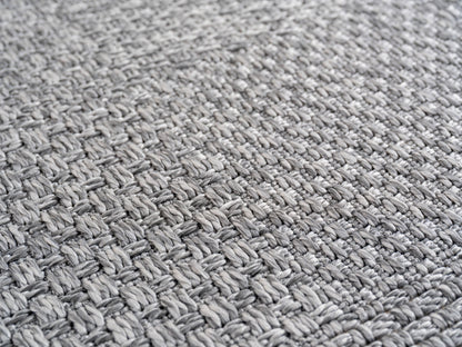 In- & Outdoorteppiche Grau 8x15 cm Läufer, Wetterfest & UV-beständig, Ideal für Küche, Balkon, Terrasse, Wohnzimmer und Esszimmer, Einfarbig im Boho-Stil.