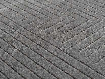 Outdoorteppiche Wohnzimmer, Schlafzimmer, Wintergarten, Kurzflor Grau, Hoch-Tief-Effekt, weich & waschbar, Outdoor geeignet, pflegeleicht, 8x25 cm