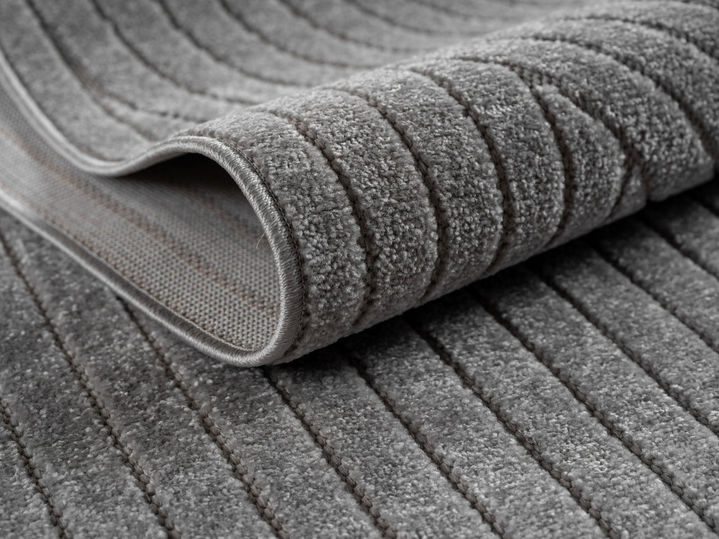 Outdoorteppiche Wohnzimmer, Schlafzimmer, Wintergarten, Kurzflor Grau, Hoch-Tief-Effekt, weich & waschbar, Outdoor geeignet, pflegeleicht, 8x25 cm