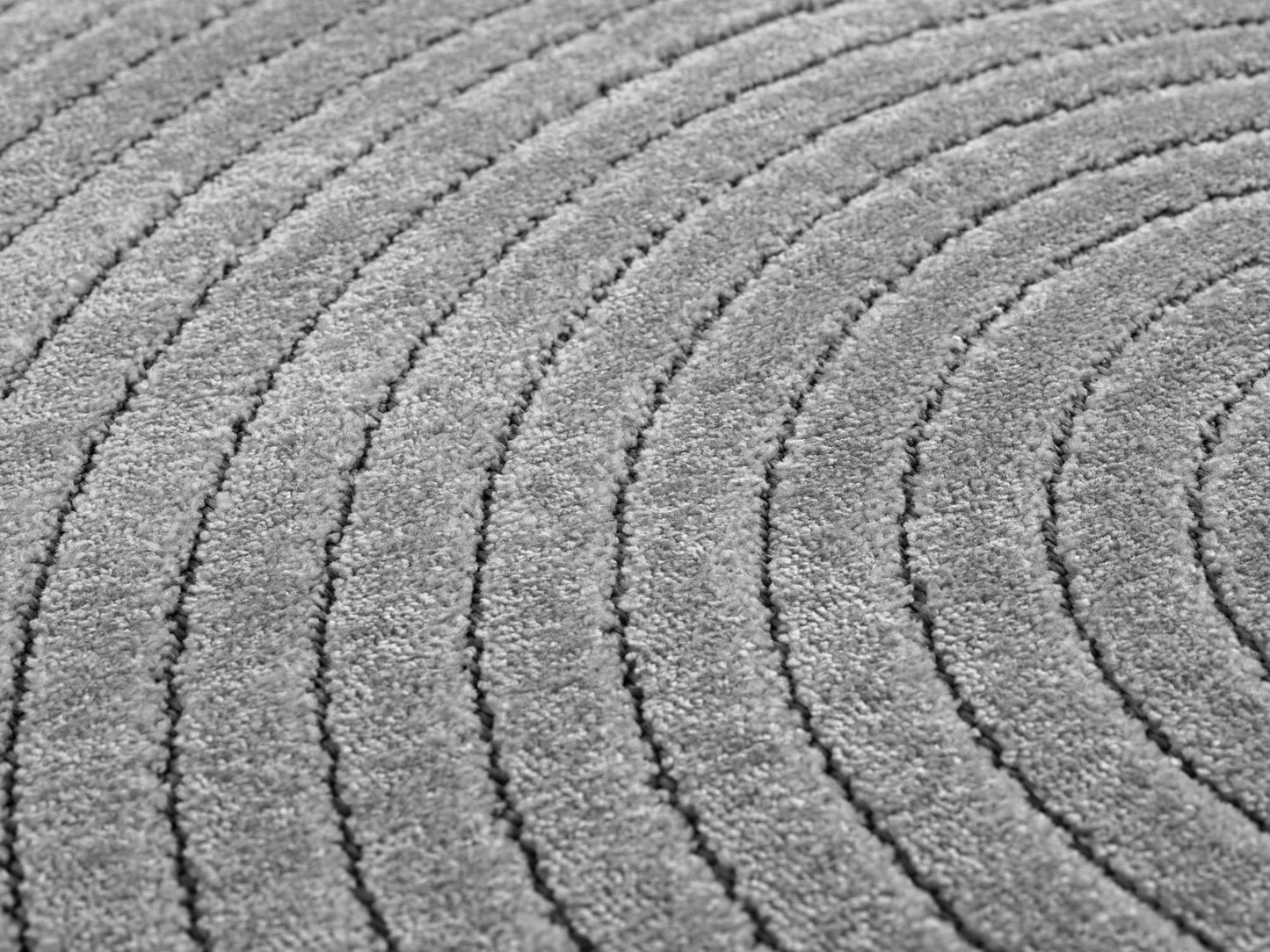 Outdoorteppiche Wohnzimmer, Schlafzimmer, Wintergarten, Kurzflor Grau, Hoch-Tief-Effekt, weich & waschbar, Outdoor geeignet, pflegeleicht, 8x25 cm