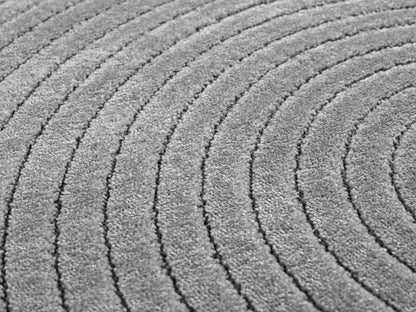 Outdoorteppiche Wohnzimmer, Schlafzimmer, Wintergarten, Kurzflor Grau, Hoch-Tief-Effekt, weich & waschbar, Outdoor geeignet, pflegeleicht, 8x25 cm