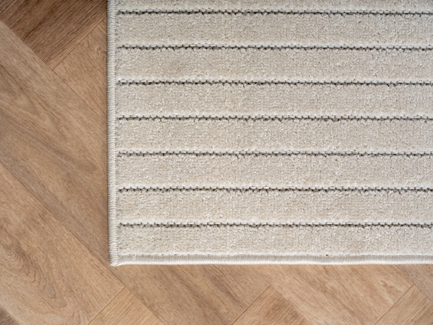 Outdoorteppiche Wohnzimmer, Schlafzimmer, Wintergarten, Kurzflor Creme, Hoch-Tief-Effekt, weich & waschbar, Outdoor geeignet, pflegeleicht, 8x25 cm