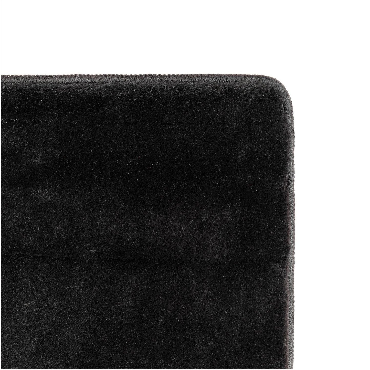 Läufer Teppich Schwarz 6x1 cm – Waschbarer Kurzflorteppicheteppiche, rutschfest & weich, modernes einfarbiges Design für Schlafzimmer, Küche & Flur