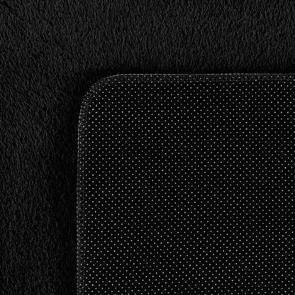 Läufer Teppich Schwarz 6x1 cm – Waschbarer Kurzflorteppicheteppiche, rutschfest & weich, modernes einfarbiges Design für Schlafzimmer, Küche & Flur