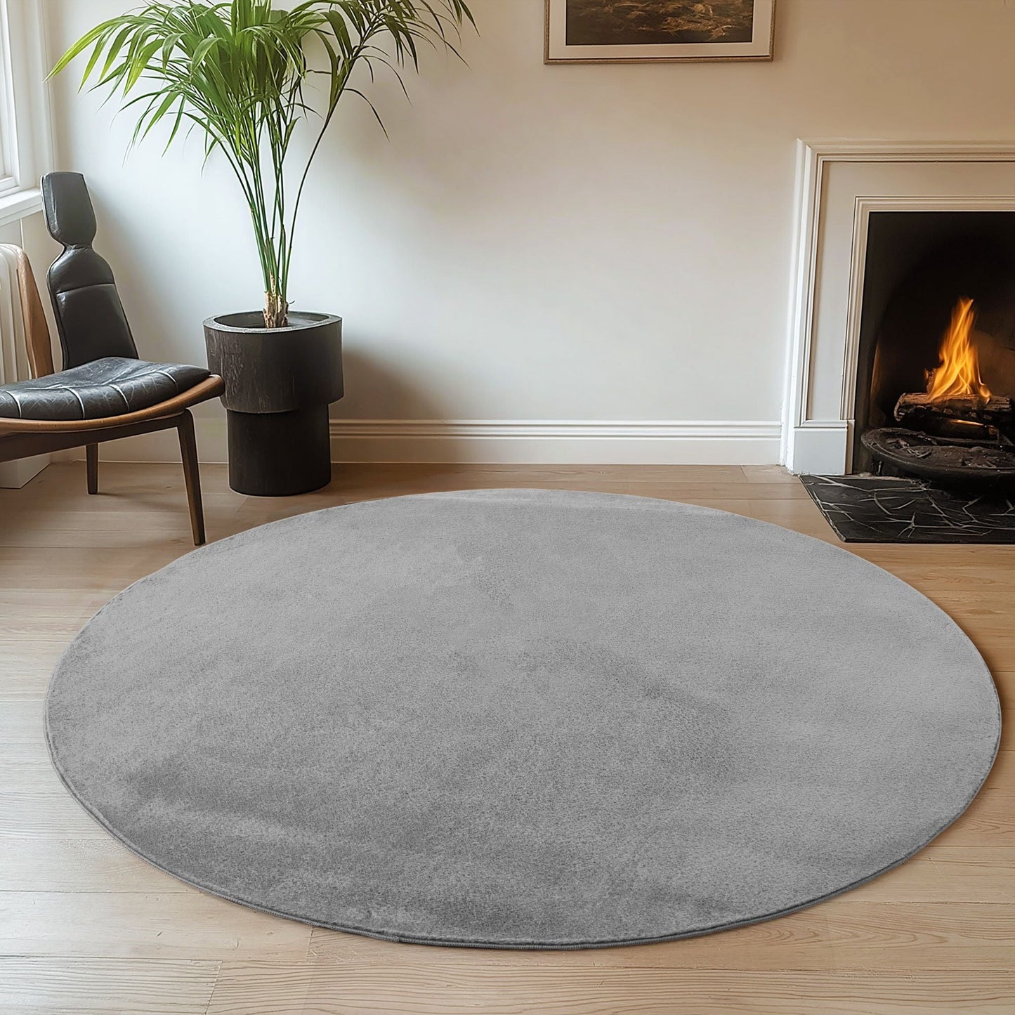 Läufer Teppich Grau 6x1 cm – Waschbarer Kurzflorteppicheteppiche, rutschfest & weich, modernes einfarbiges Design für Schlafzimmer, Küche & Flur