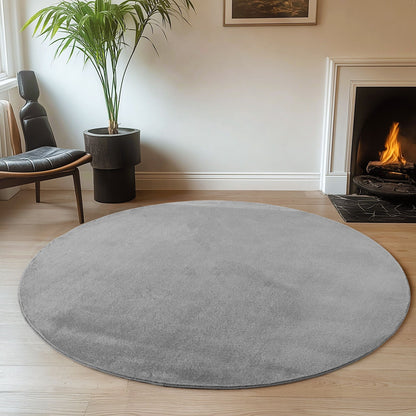 Läufer Teppich Grau 6x1 cm – Waschbarer Kurzflorteppicheteppiche, rutschfest & weich, modernes einfarbiges Design für Schlafzimmer, Küche & Flur