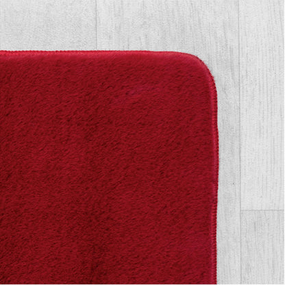 Läufer Teppich Rot 6x1 cm – Waschbarer Kurzflorteppicheteppiche, rutschfest & weich, modernes einfarbiges Design für Schlafzimmer, Küche & Flur