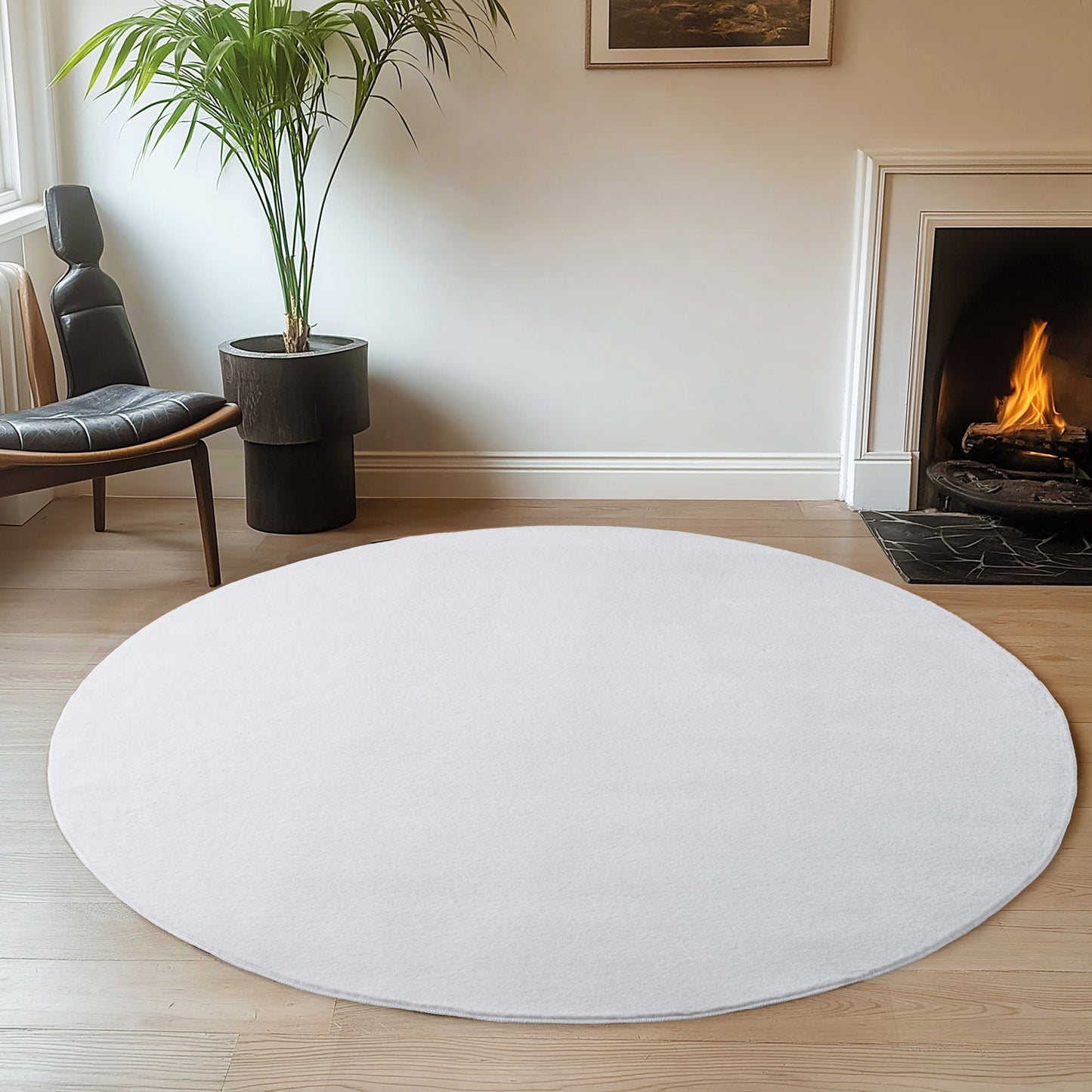 Läufer Teppich Weiss 6x1 cm – Waschbarer Kurzflorteppicheteppiche, rutschfest & weich, modernes einfarbiges Design für Schlafzimmer, Küche & Flur